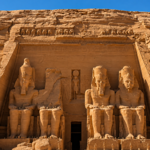 Ancient rock-cut temple in the desert