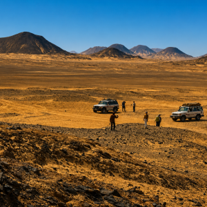 Desert expedition under the open sky
