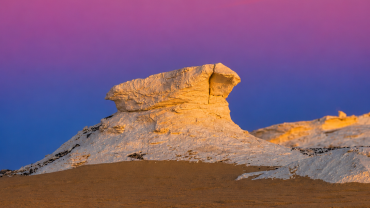 Desert hoodoo at sunset glow