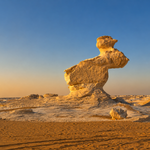 Desert monument at golden hour