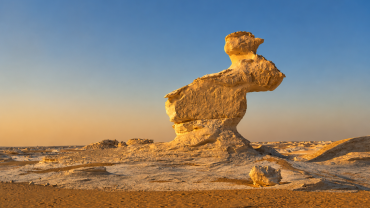 Desert monument at golden hour