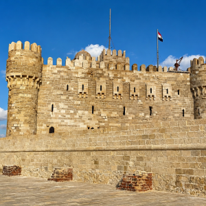 Historic fortress beneath a bright sky