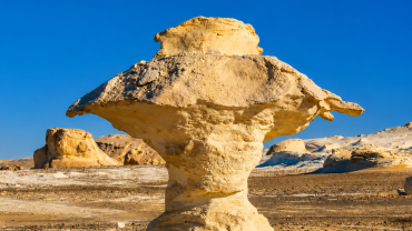 Mushroom rock in the desert landscape