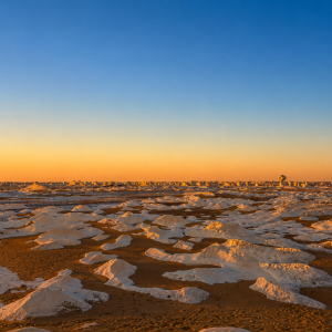 Serene desert landscape at sunset