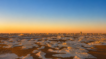 Serene desert landscape at sunset