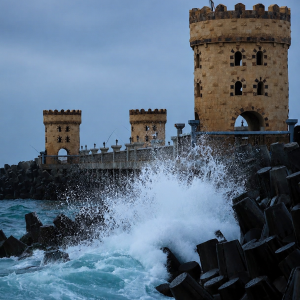 Stormy fortress by the sea