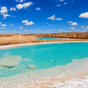 Vivid desert oasis with turquoise pools 2